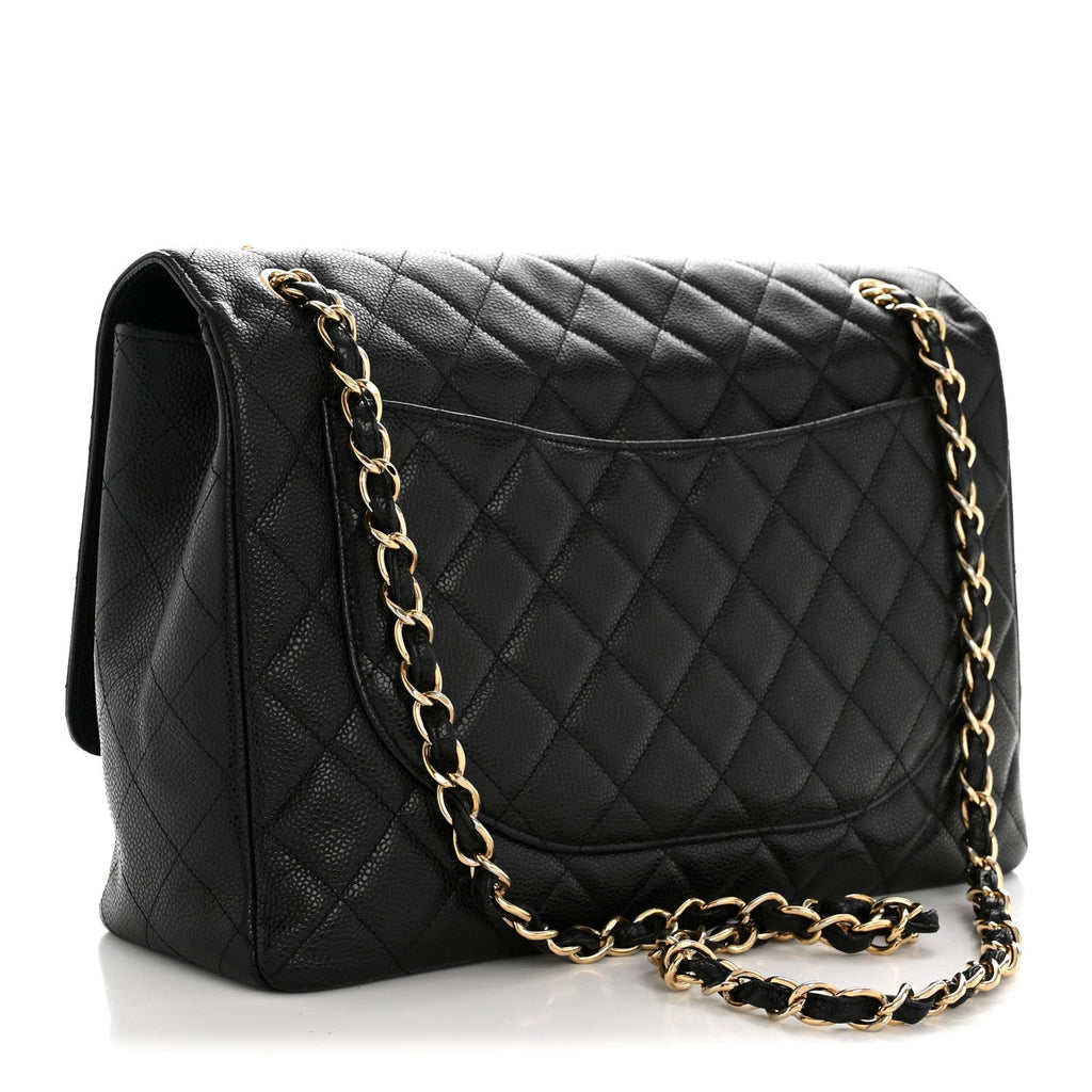 Chanel Caviar Maxi Single Flap Black