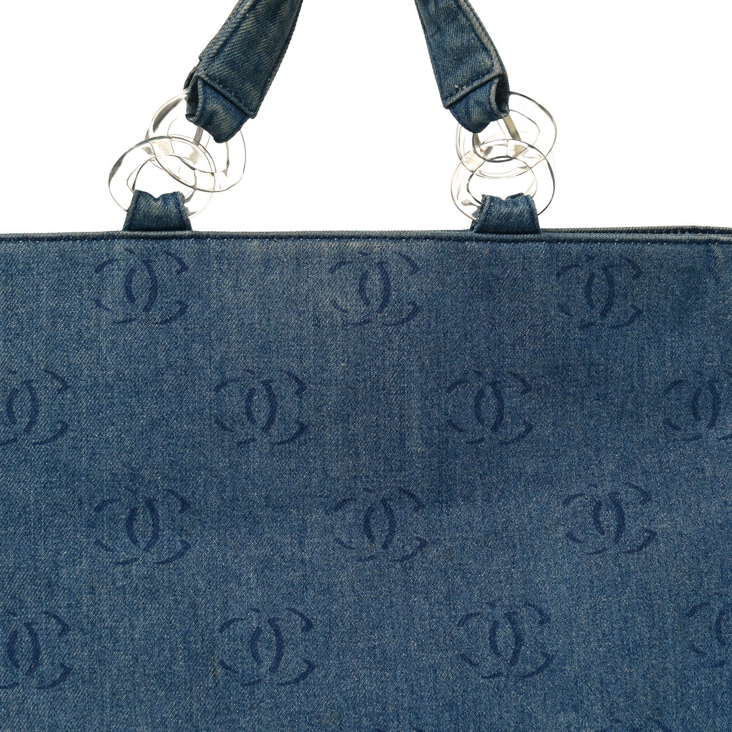 Chanel Denim Large CC Tote Dark Navy Blue