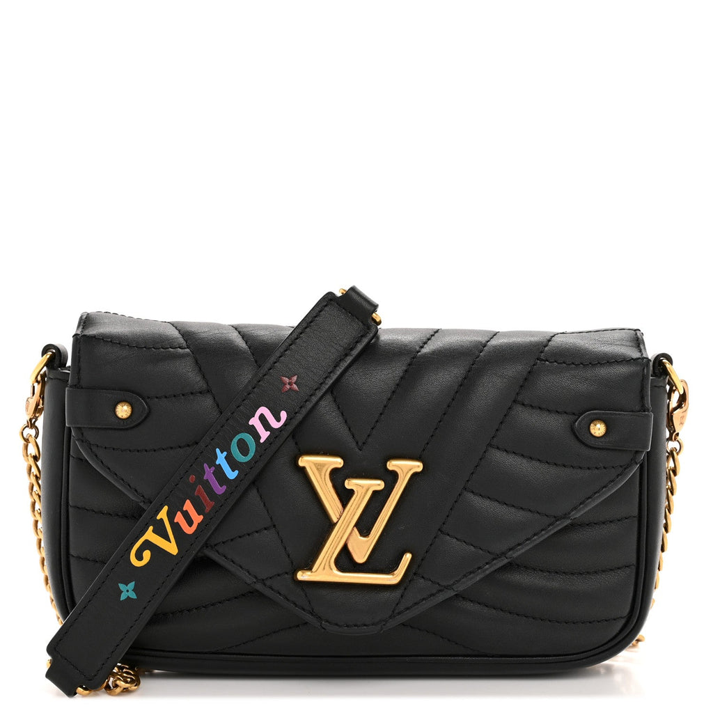 Louis Vuitton Calfskin New Wave Chain Pochette Black