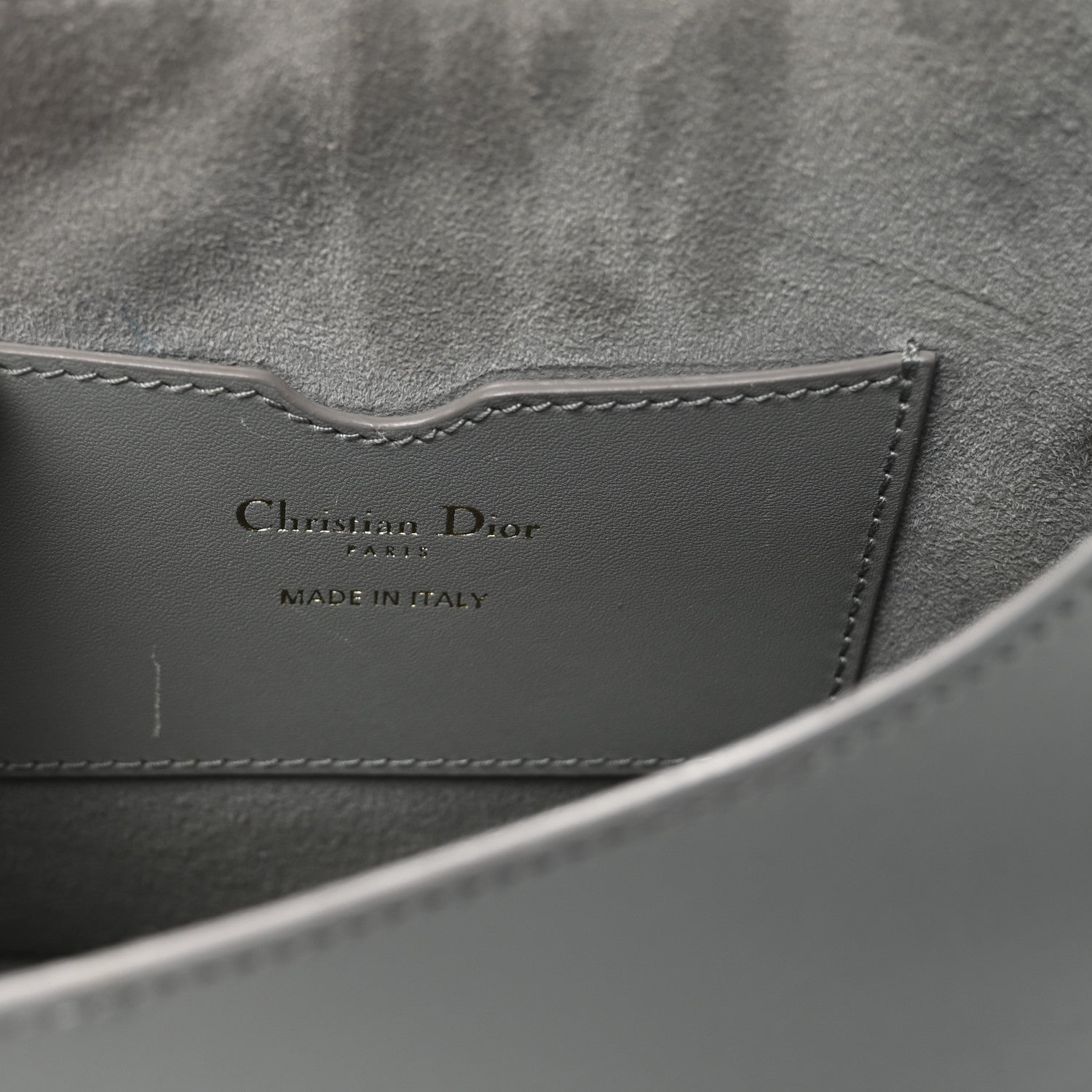 Christian Dior Box Calfskin Medium Bobby Flap Gray