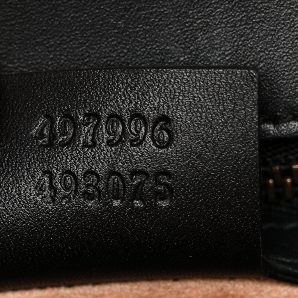 Gucci GG Supreme Monogram Small Osiride Top Handle Bag Black Gold