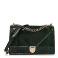 Christian Dior Ceramic Effect Deerskin Large Diorama Flap Bag Malachite Green