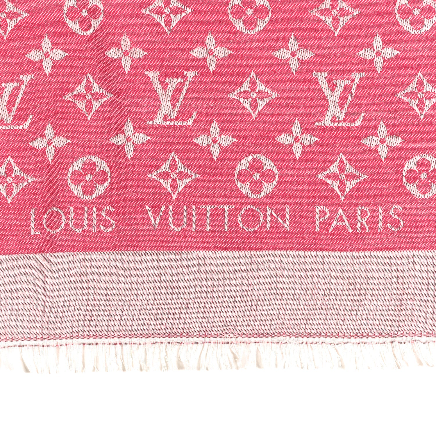 Louis Vuitton Wool Silk Monogram Denim Shawl Pivoine