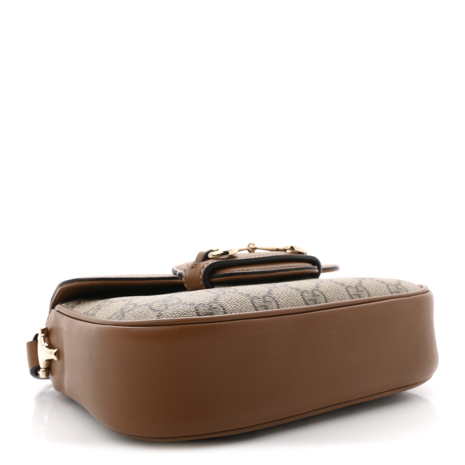 Gucci GG Supreme Monogram Duomo Lux Horsebit 1955 Soft Small Shoulder Bag Beige Ebony Sundial