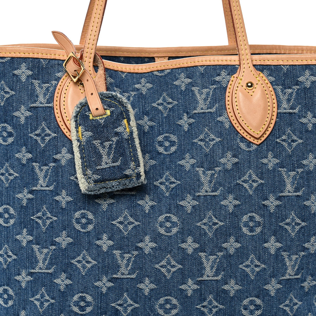 Louis Vuitton Monogram Denim Neo Neverfull MM Blue