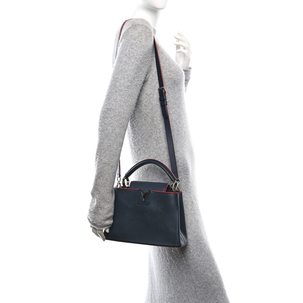 Louis Vuitton Taurillon Capucines BB Marine Rouge