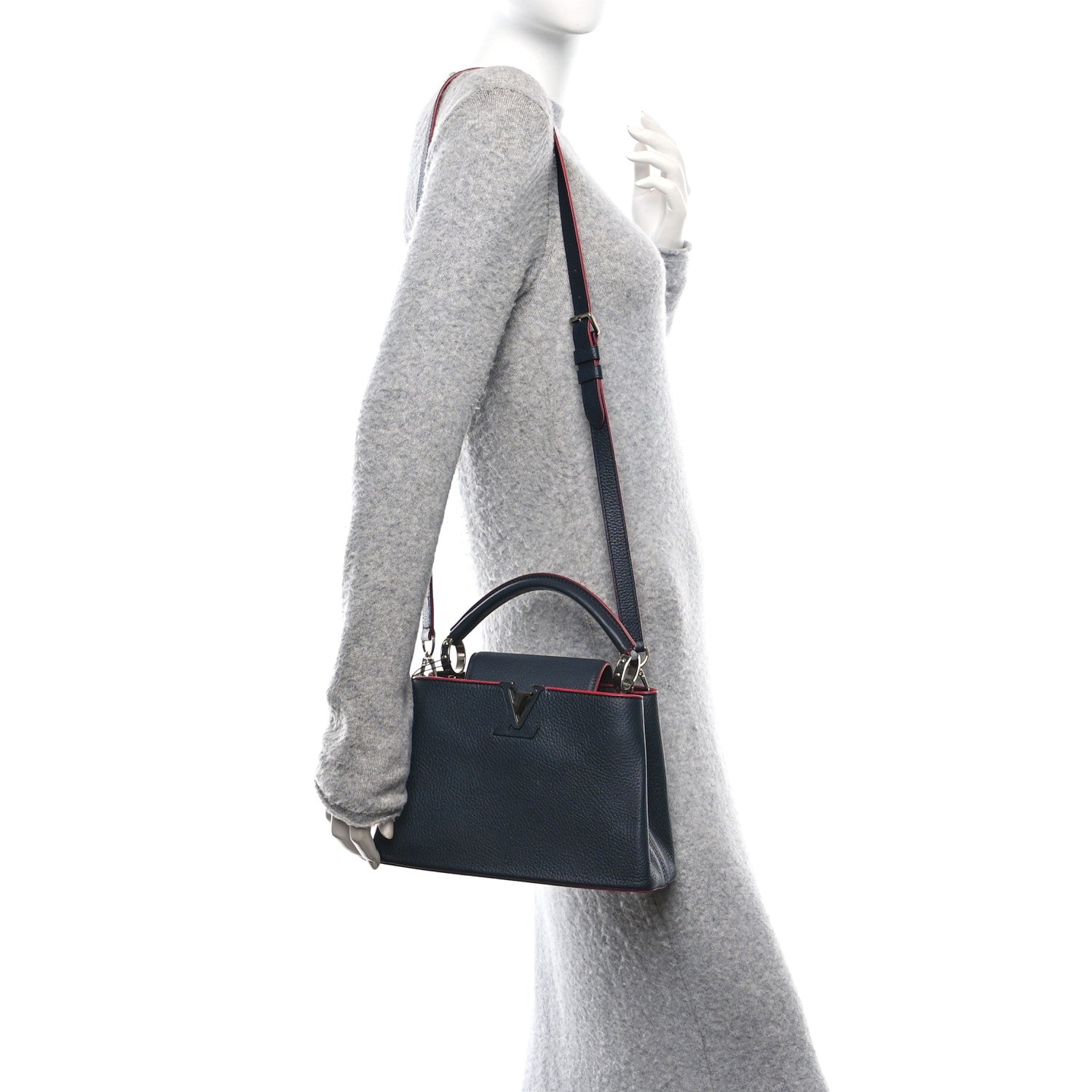 Louis Vuitton Taurillon Capucines BB Marine Rouge