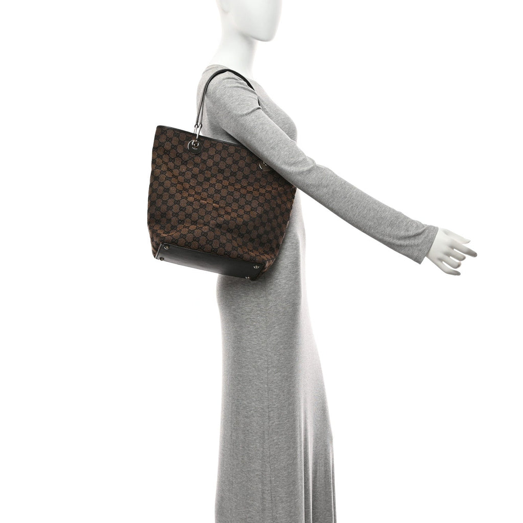 Gucci Monogram Large Eclipse Tote Dark Brown