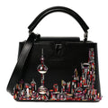 Louis Vuitton Calfskin Karung Beaded Shanghai Skyline Capucines BB Black