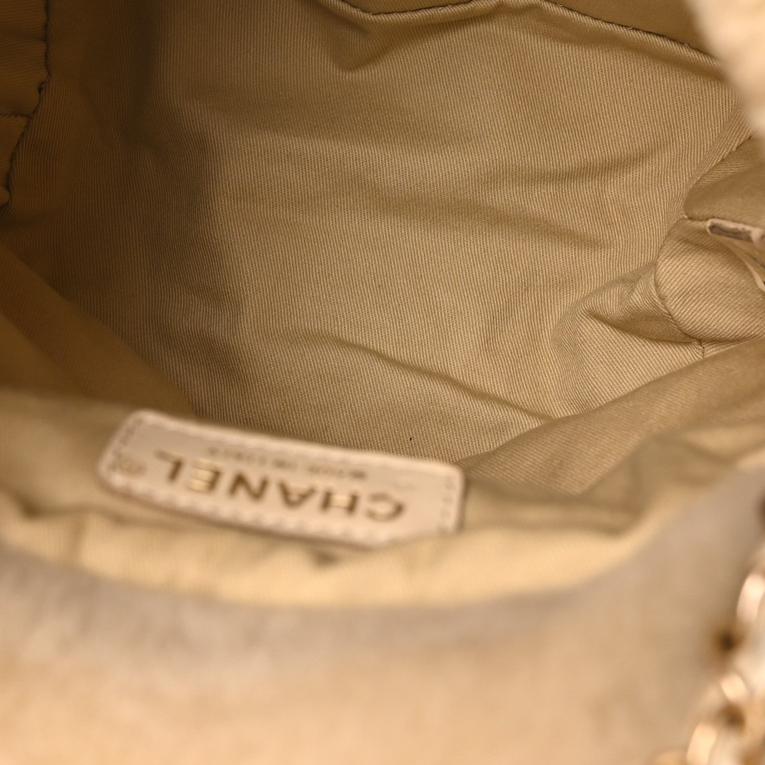 Chanel Tweed Shearling Quilted CC Backpack White