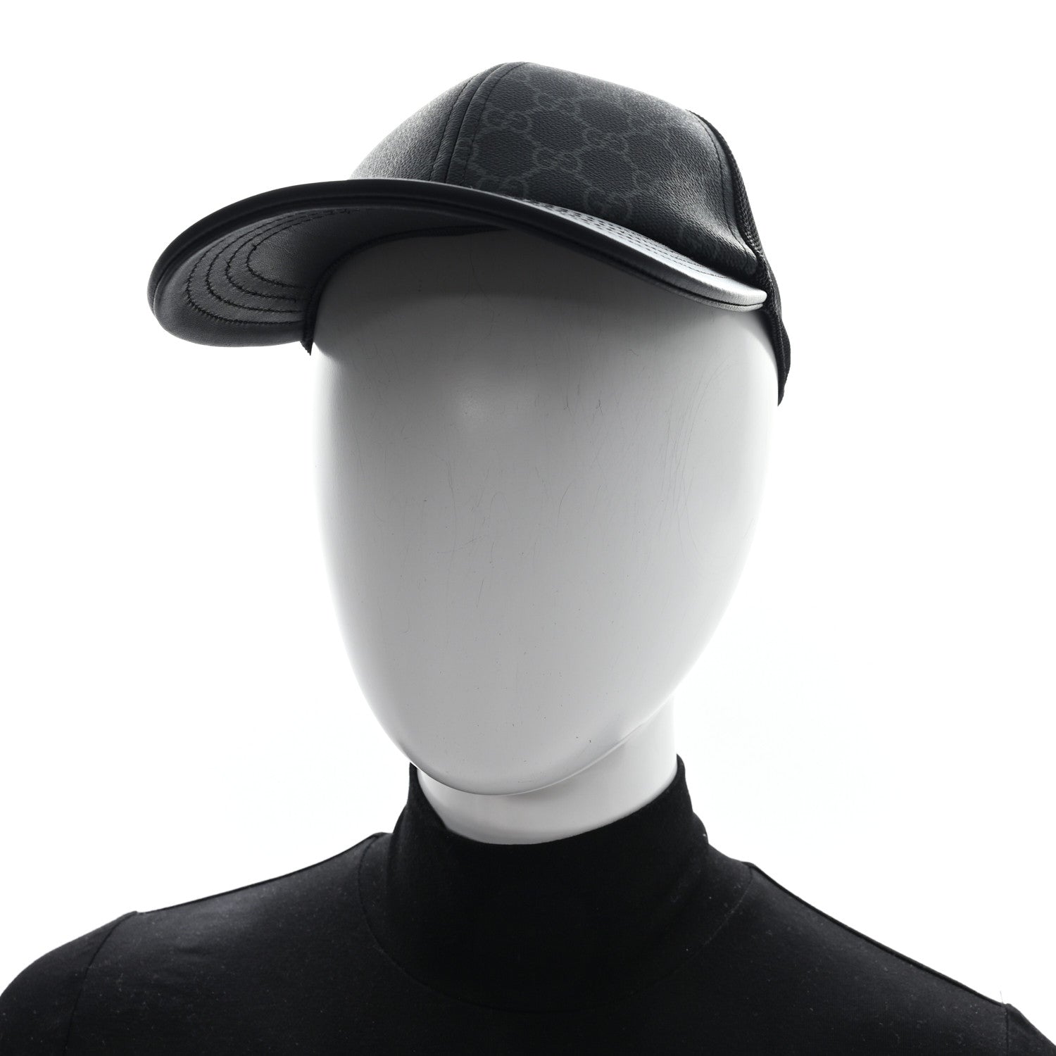 Gucci GG Supreme Monogram Baseball Hat M 58 Black