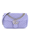 Gucci Calfskin Matelasse Small GG Marmont Shoulder Bag Lapis