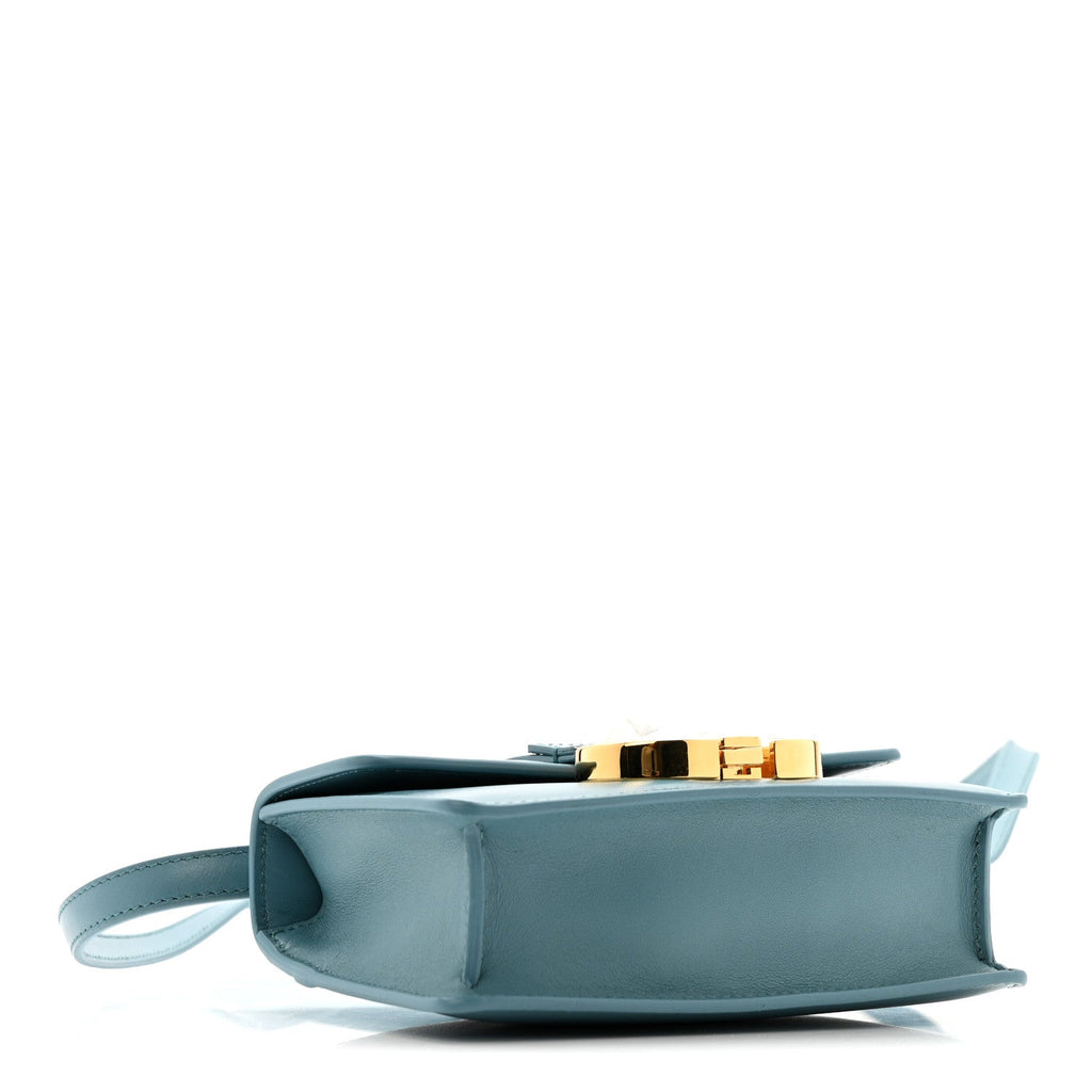 Christian Dior Smooth Calfskin Micro 30 Montaigne Flap Bag Cerulean Blue