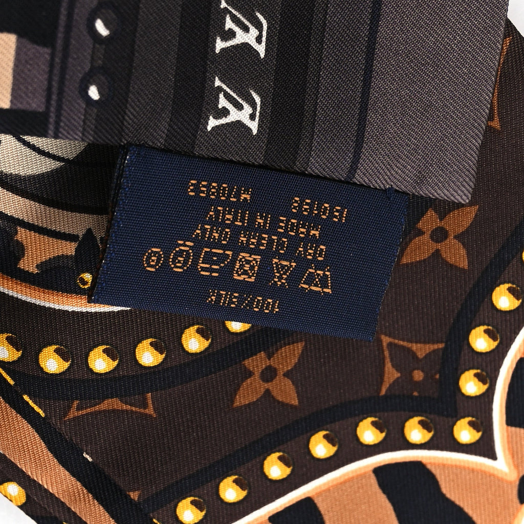 Louis Vuitton Silk Monogram LV World Bandeau Brown