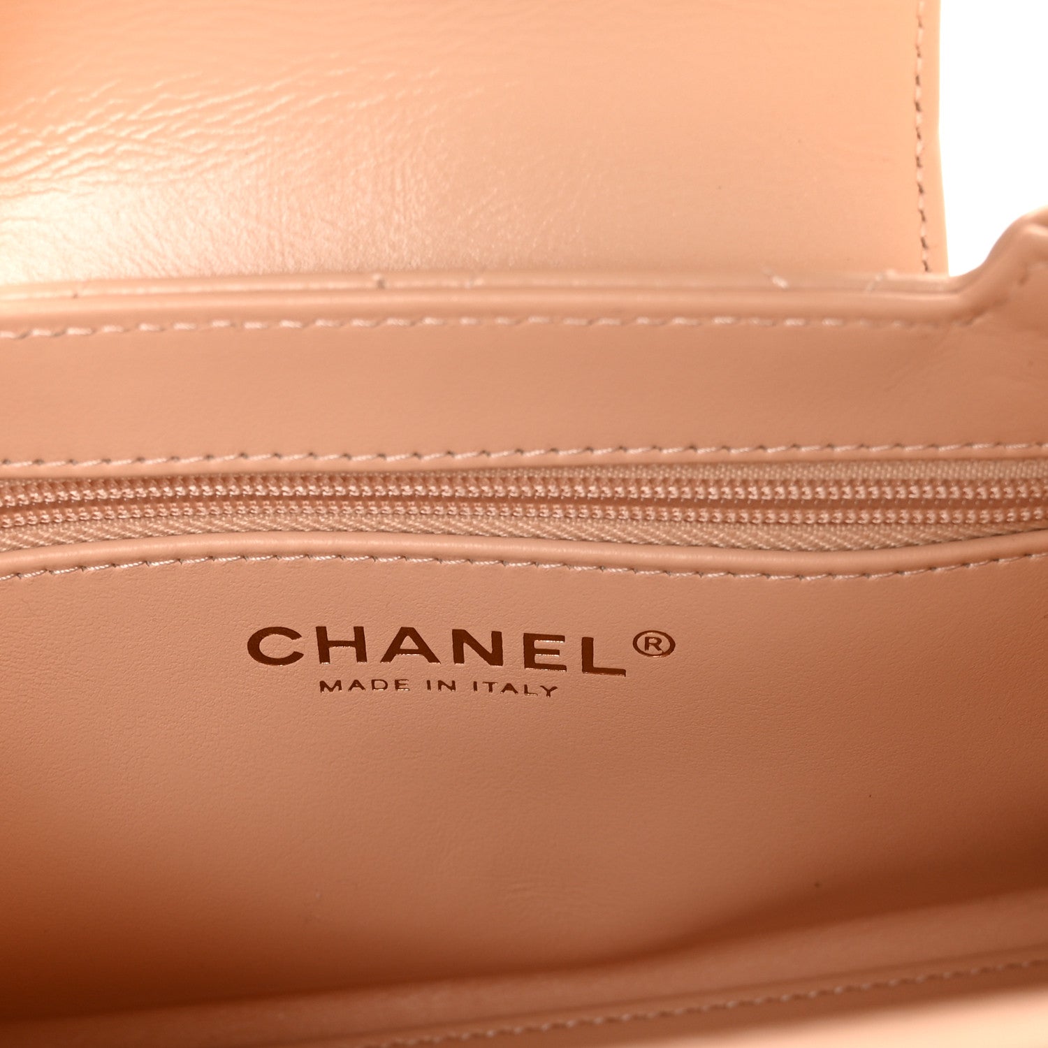 Chanel Shiny Aged Calfskin Quilted Nano Kelly Shopper Beige