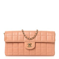 Chanel Lambskin East West Chocolate Bar Flap Light Orange