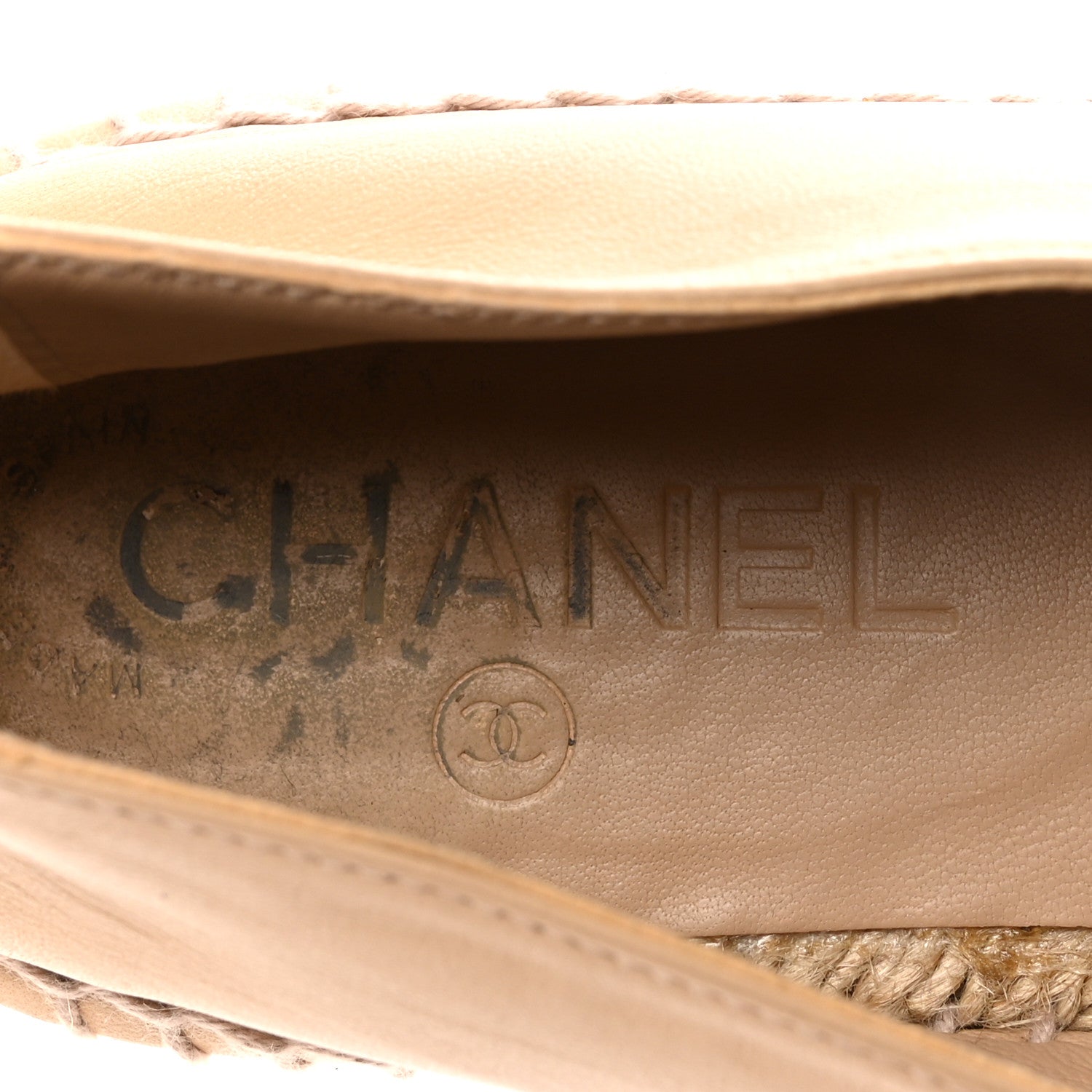 Lambskin CC Espadrilles 39 Beige Black