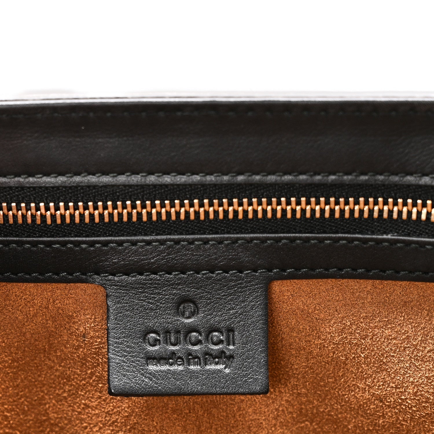 Gucci GG Supreme Monogram Calfskin Medium Padlock Shoulder Bag Beige Black Cuir