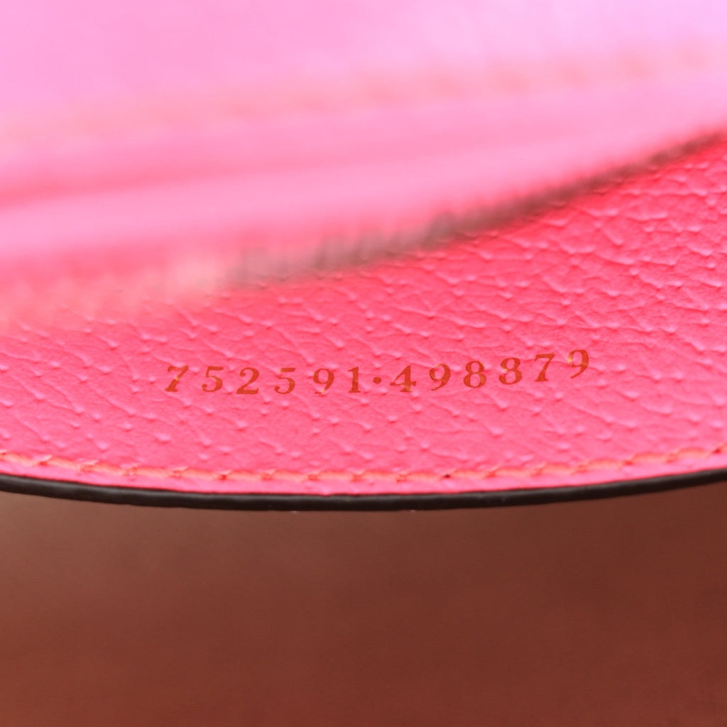 Gucci GG Supreme Monogram Textured Dollar Calfskin Web Ophidia Small Crossbody Bag Beige Ebony Fuchsia