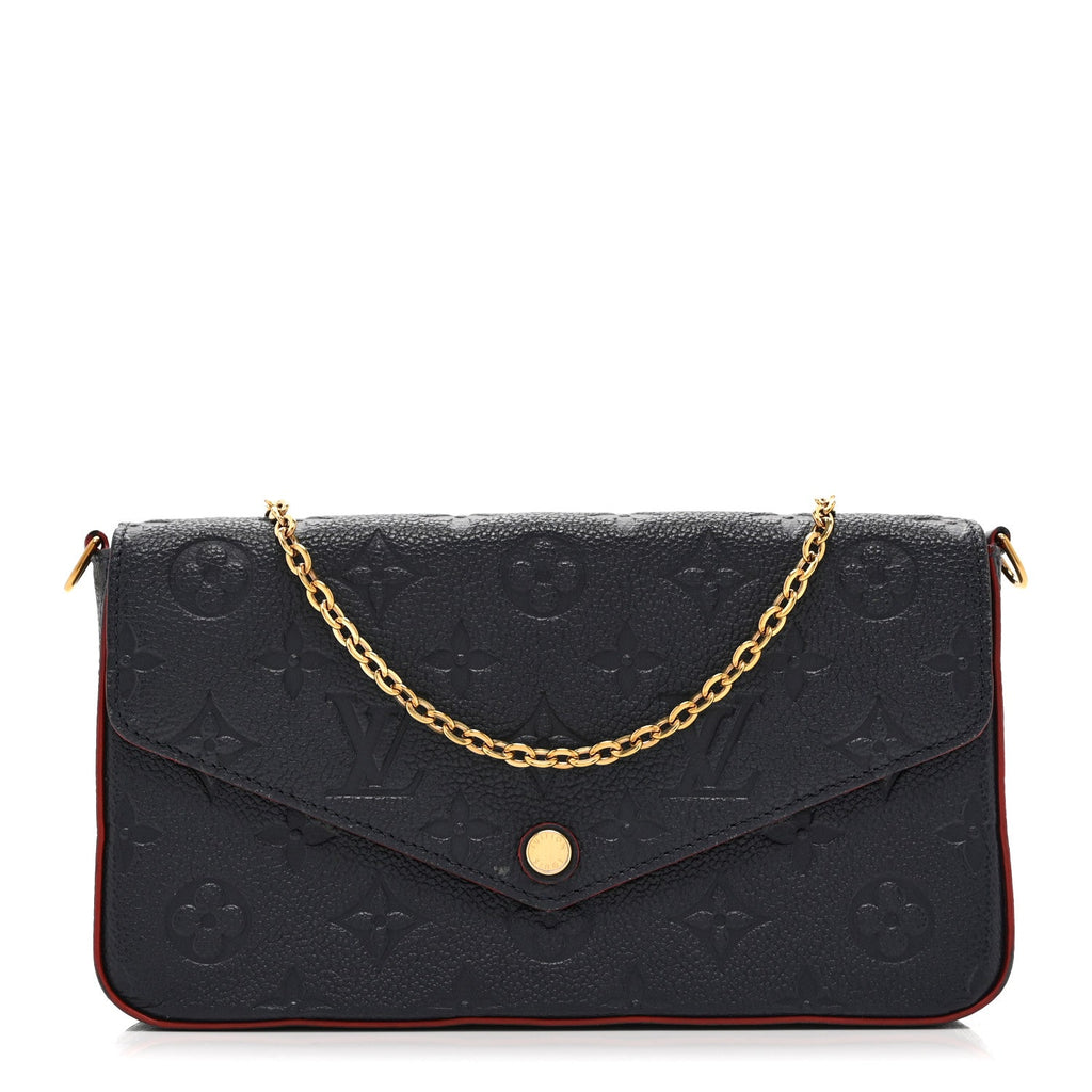 Louis Vuitton Empreinte Pochette Felicie Chain Wallet Marine Rouge