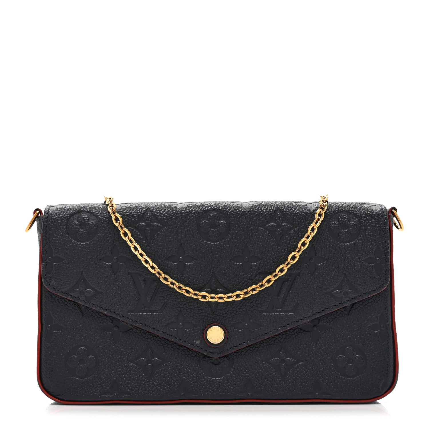 Louis Vuitton Empreinte Pochette Felicie Chain Wallet Marine Rouge