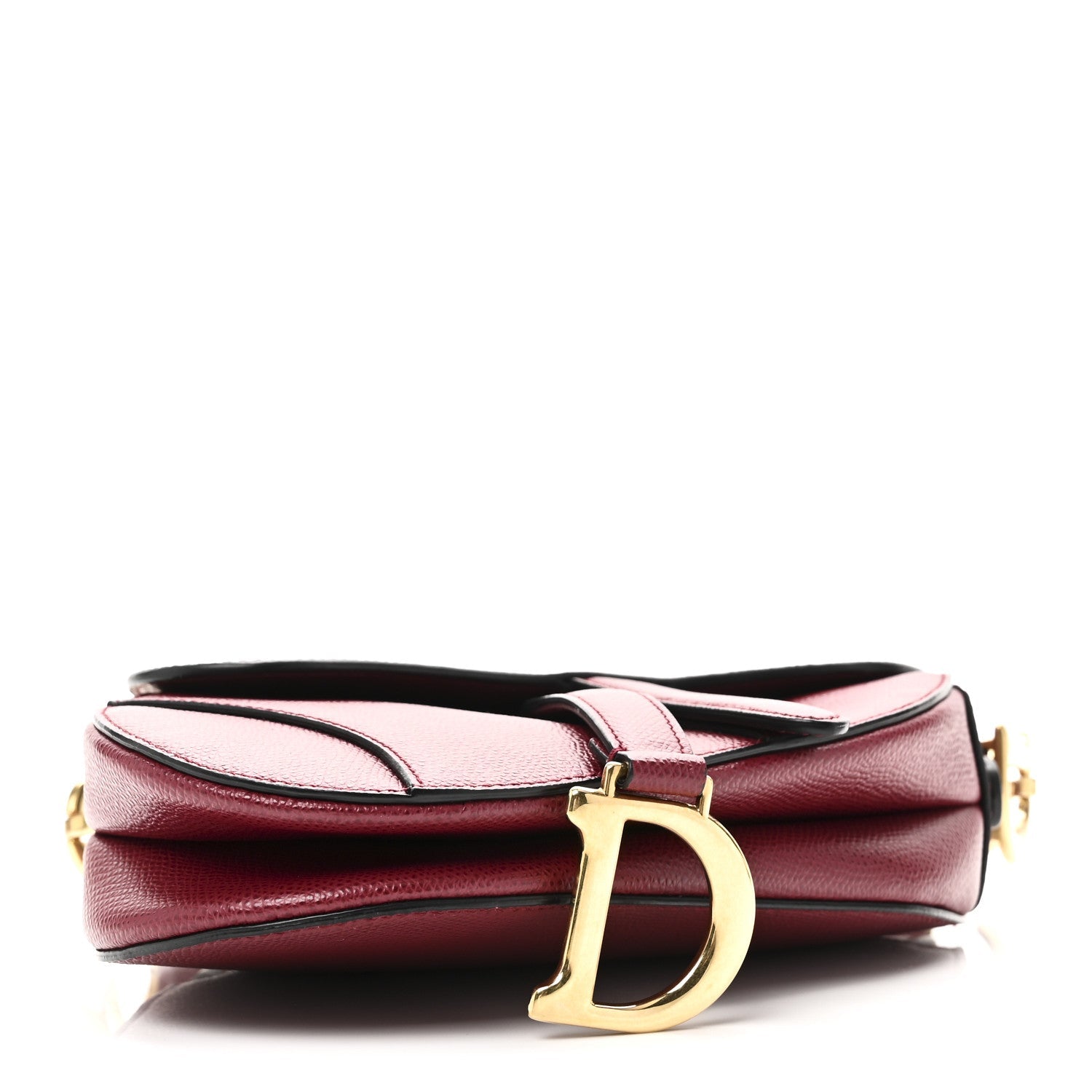 Christian Dior Grained Calfskin Mini Saddle Bag Red