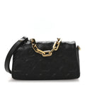 Louis Vuitton Lambskin Embossed Monogram Pochette Coussin Crossbody Black