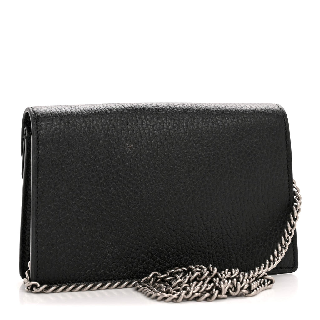 Gucci Calfskin Super Mini Dionysus Shoulder Bag Black