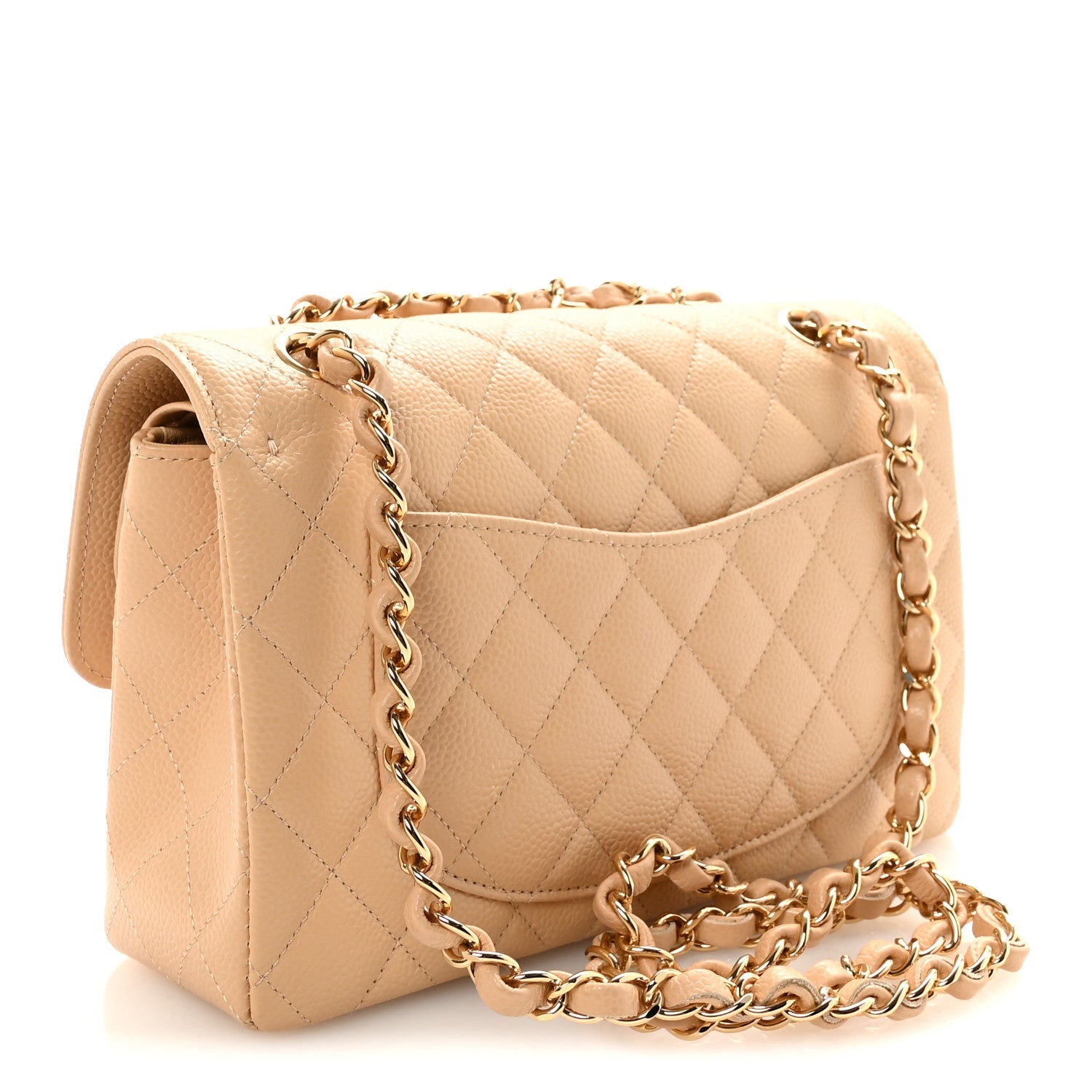 Chanel Caviar Quilted Small Double Flap Beige