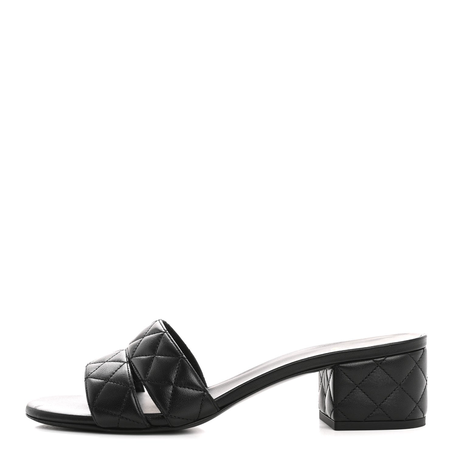 Lambskin Quilted Mules 40 Black