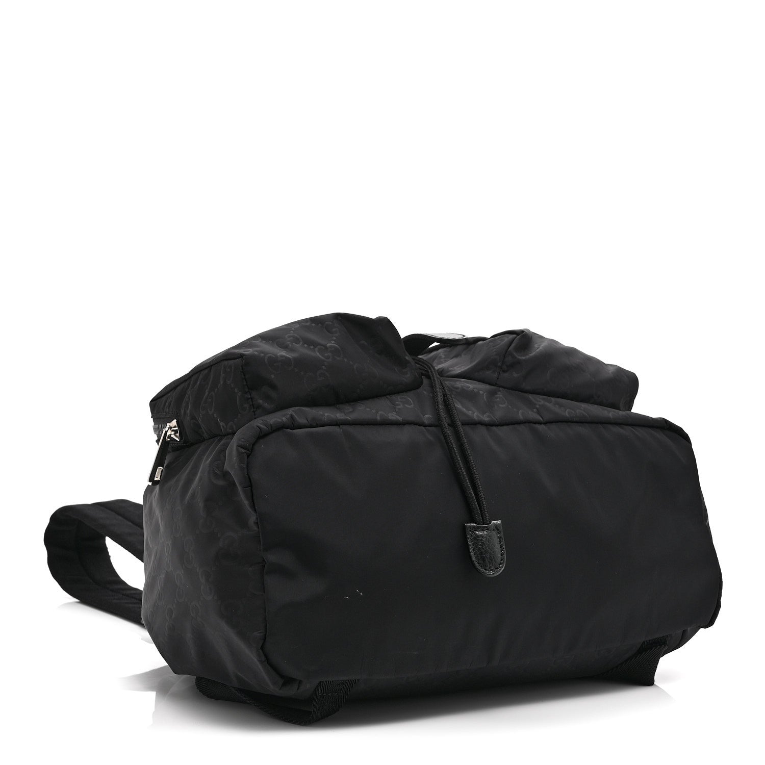 Gucci Nylon Monogram Medium Light Single Buckle Backpack Black