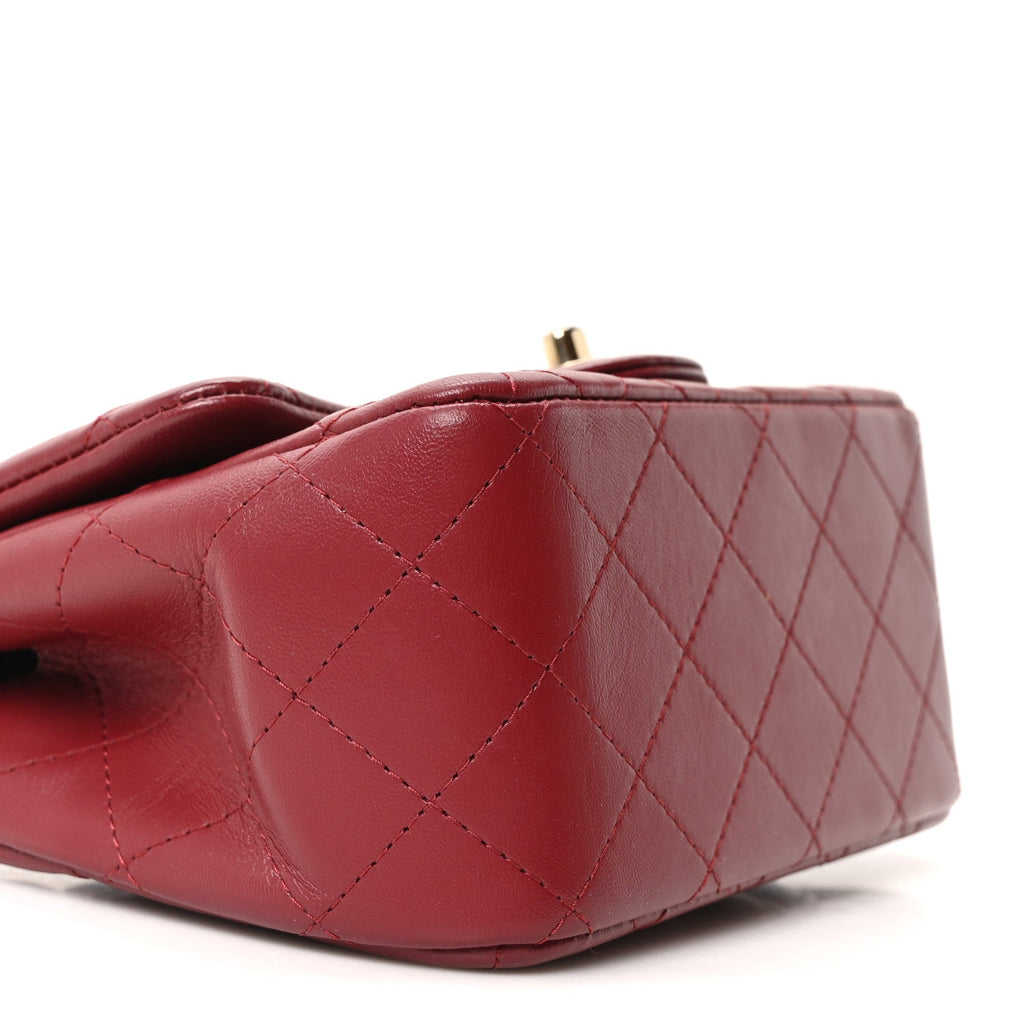 Chanel Lambskin Quilted Mini Square Flap Red