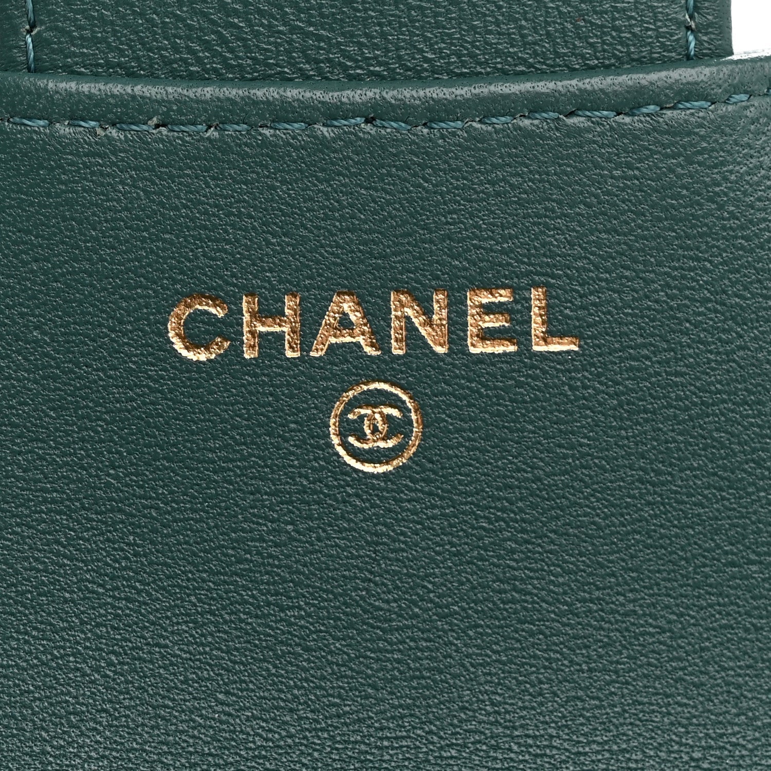 Chanel Lambskin Quilted Top Handle Flap Coin Purse With Chain Green