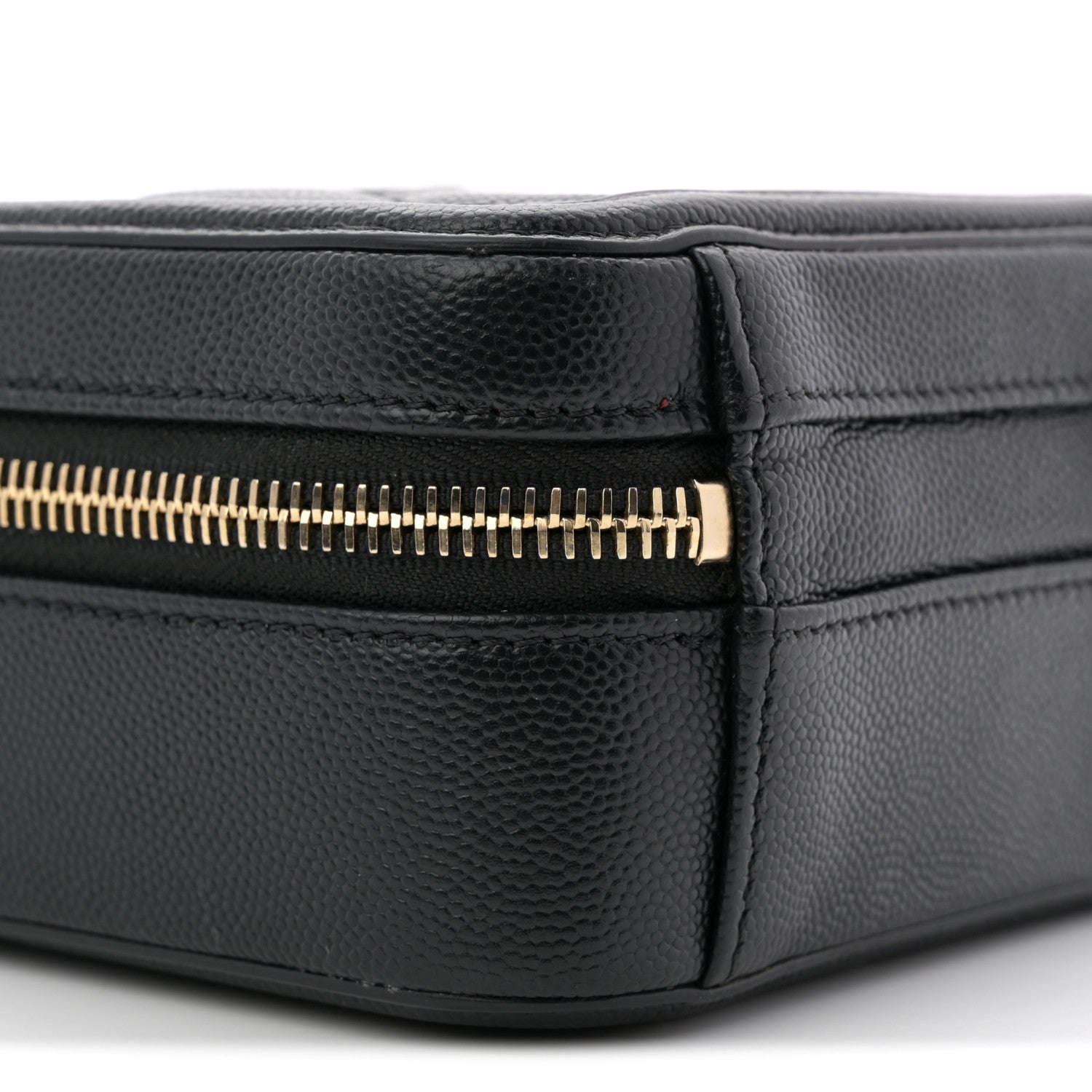 Chanel Caviar Quilted CC North South Filigree Vanity Case Black