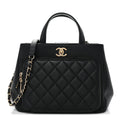 Chanel Caviar Quilted Small Business Affinity Shopping Bag Black