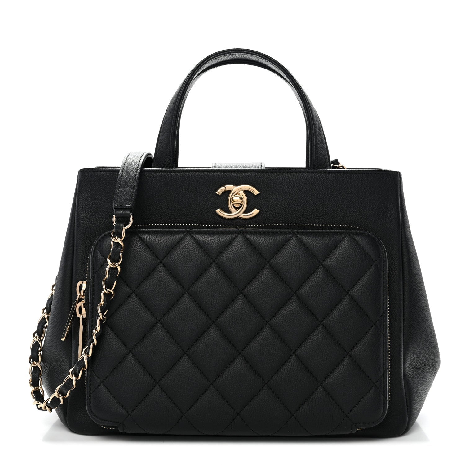 Chanel Caviar Quilted Small Business Affinity Shopping Bag Black