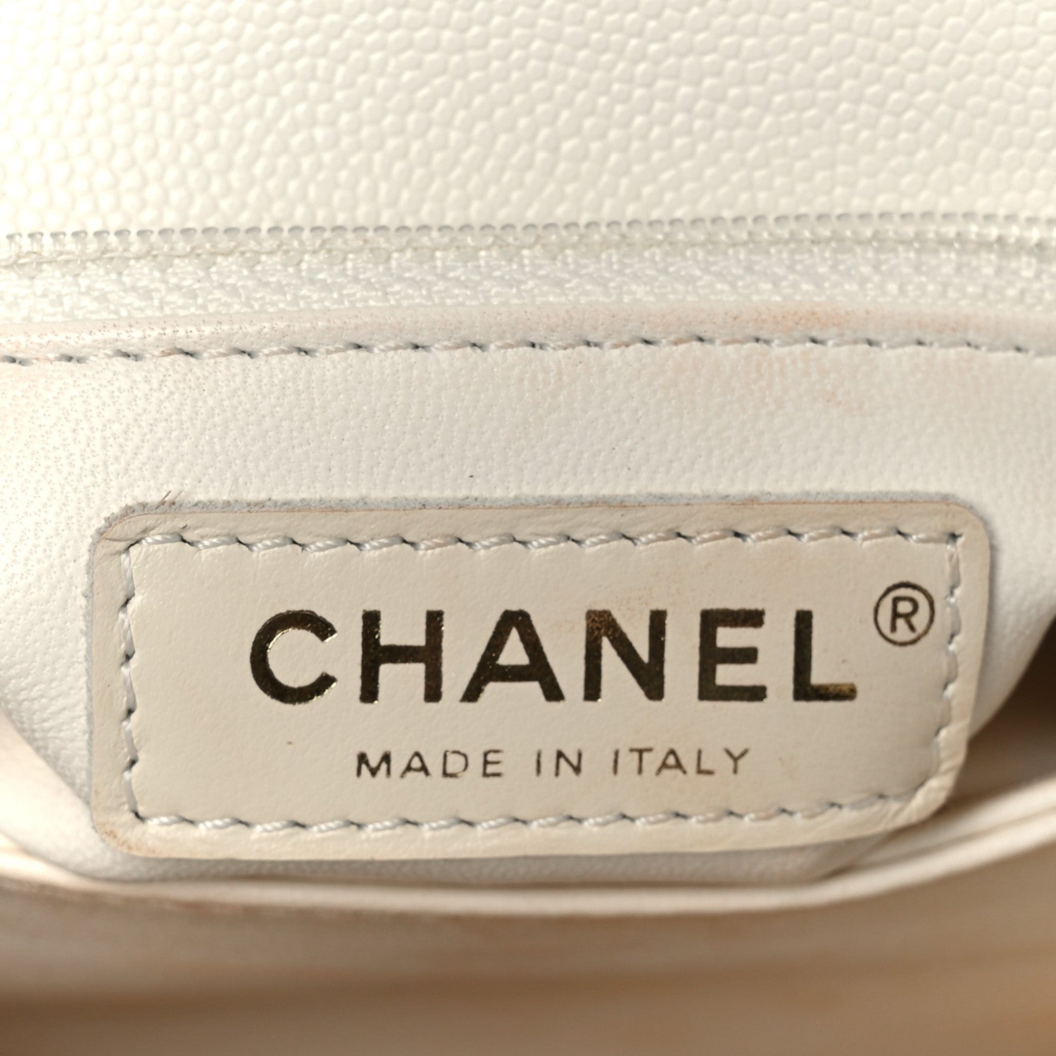 Chanel Caviar Quilted Mini Coco Handle Flap White