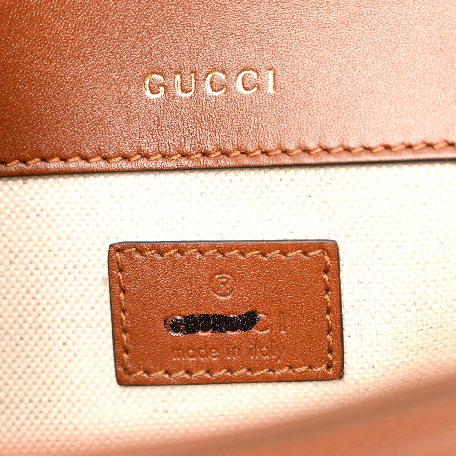 Gucci New Canvas Charisma Calfskin Crystal GG Monogram Mini Horsebit 1955 Shoulder Bag Camel Ebony
