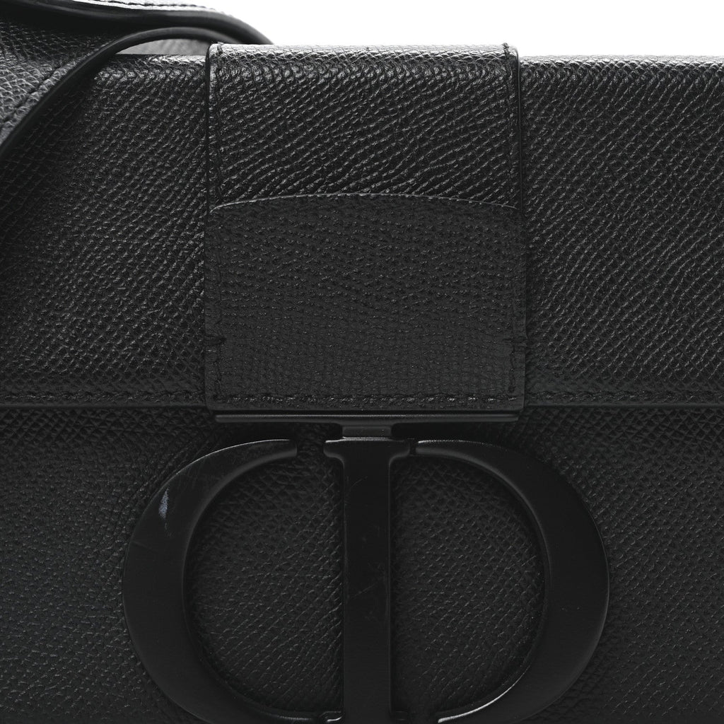 Christian Dior Ultra Matte Grained Calfskin 30 Montaigne Box Bag Black
