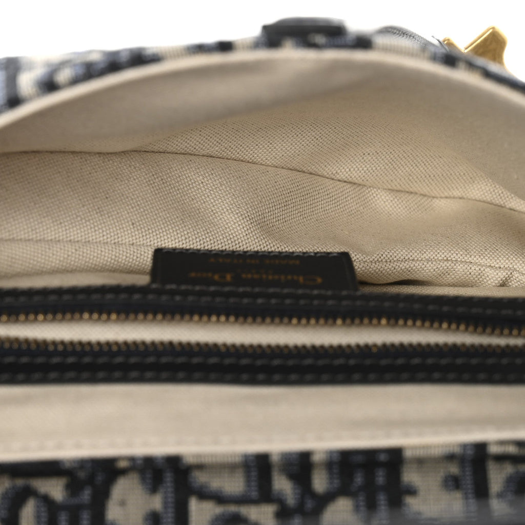 Christian Dior Oblique Saddle Bag Blue