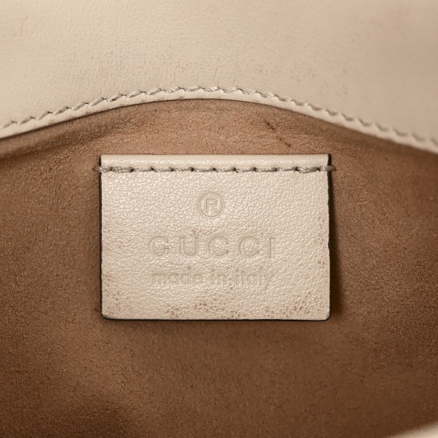 Gucci Calfskin Matelasse Super Mini GG Marmont Shoulder Bag White
