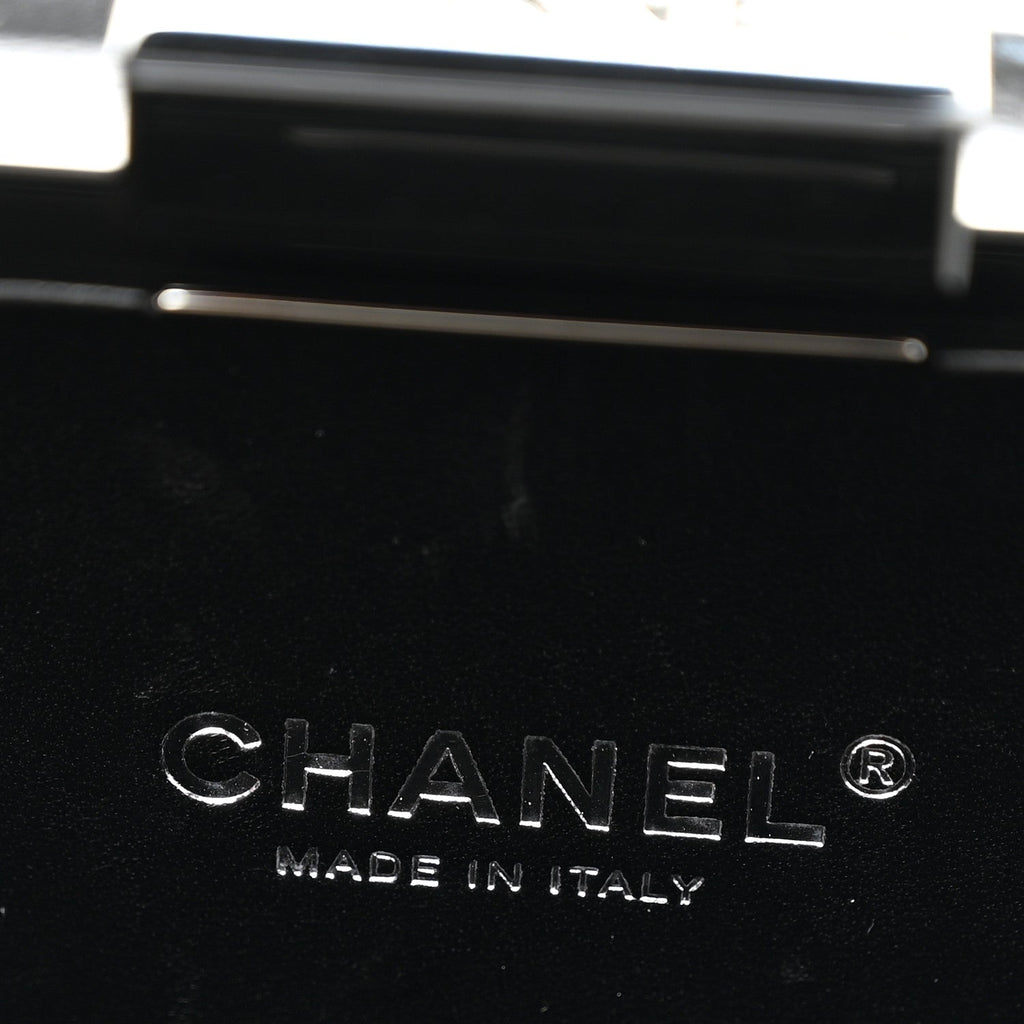 Chanel Plexiglass Barcode Boy Brick Lego Clutch Black