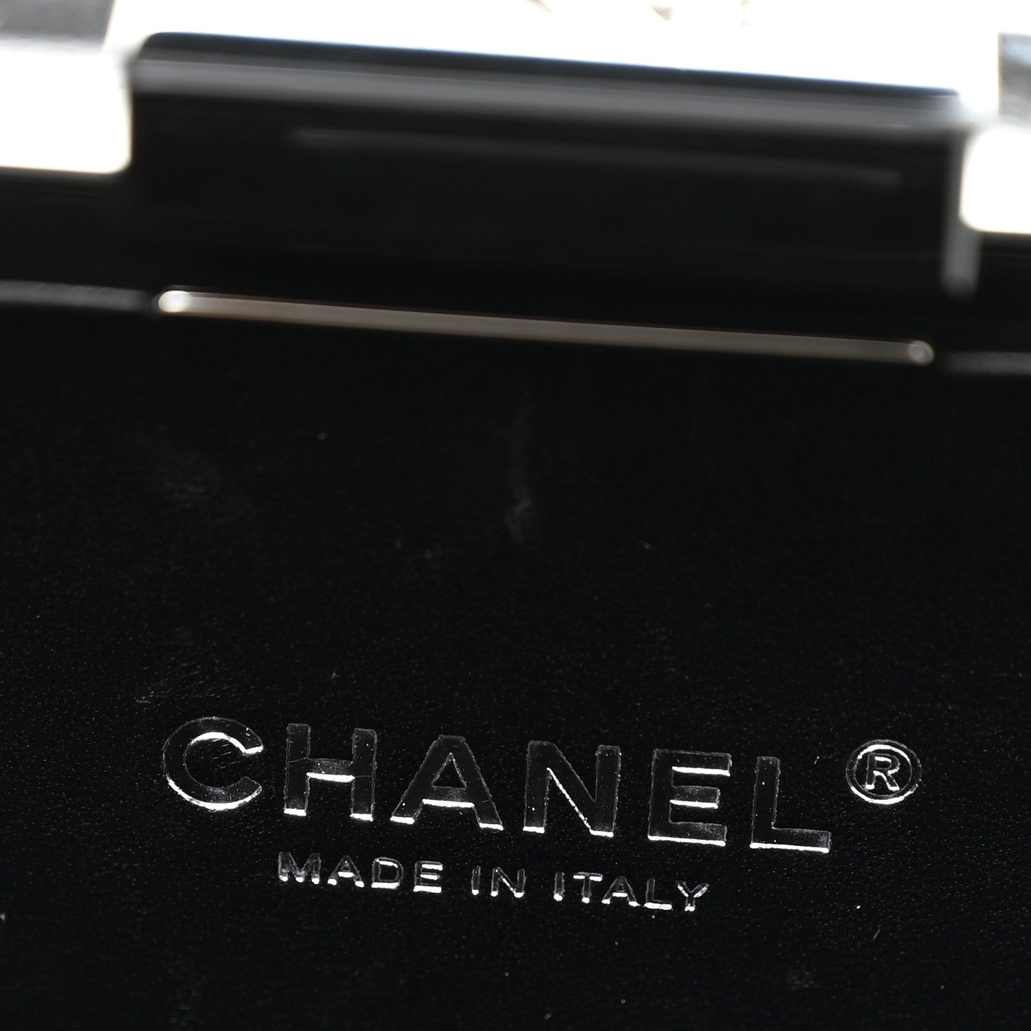 Chanel Plexiglass Barcode Boy Brick Lego Clutch Black