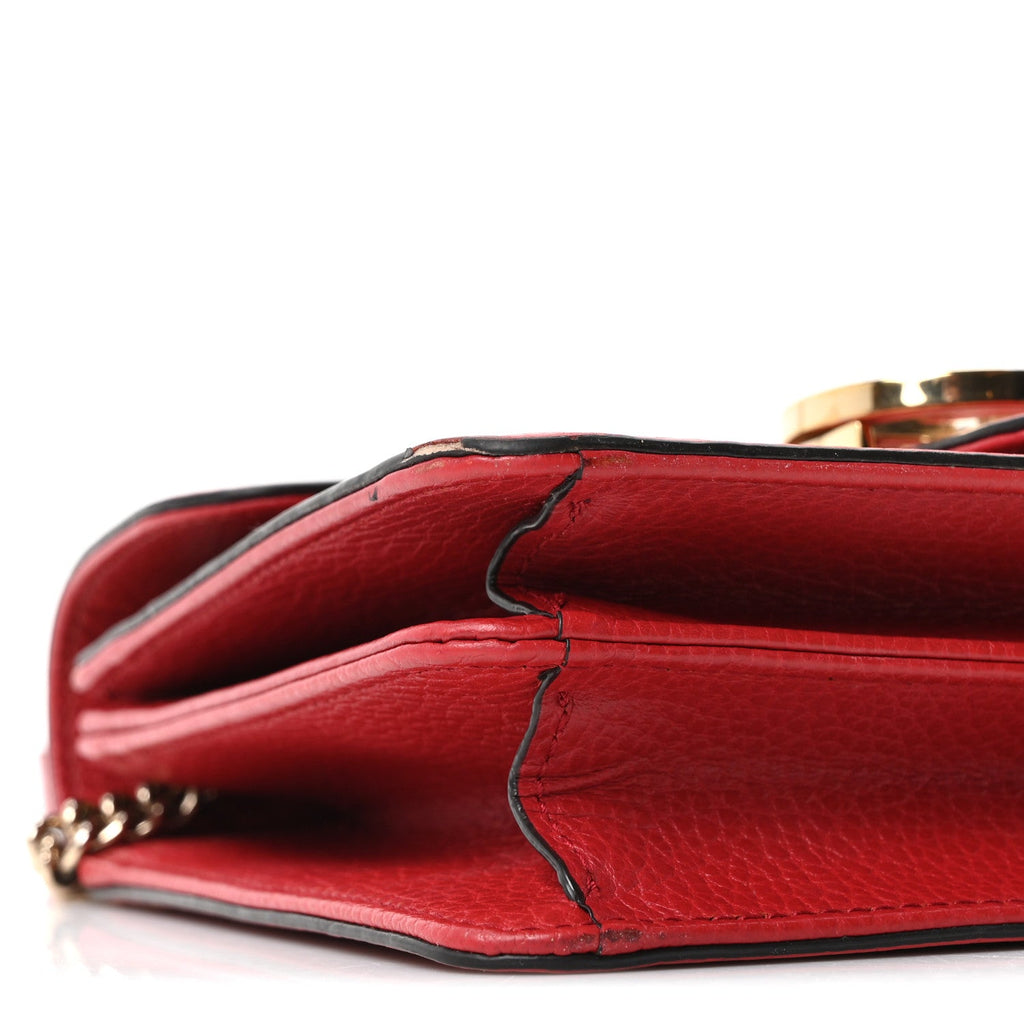 Gucci Dollar Calfskin Small Interlocking G Shoulder Bag Red