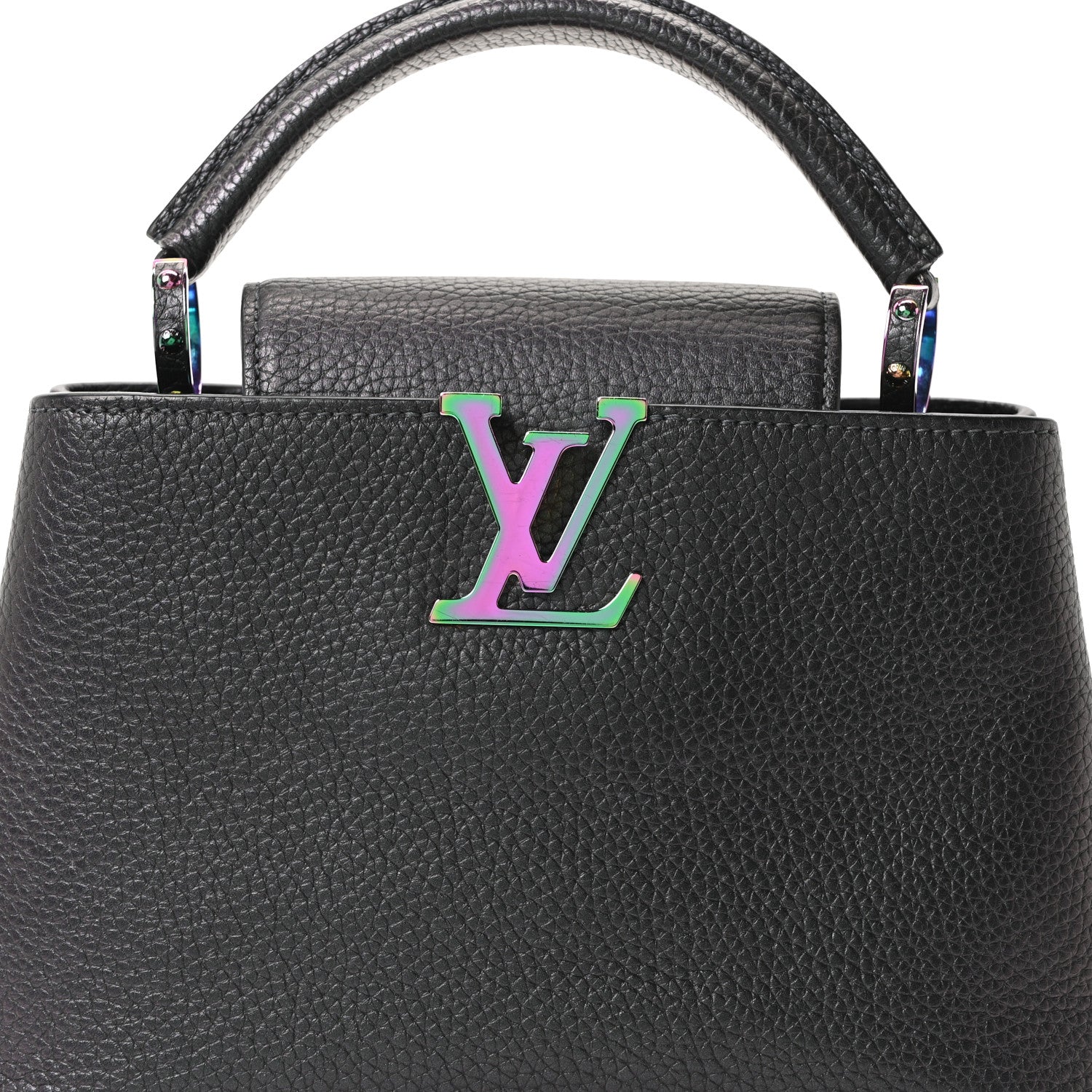 Louis Vuitton Taurillon Capucines BB Scarabeo Iridescent Black
