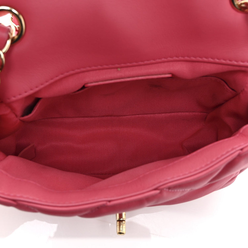 Chanel Calfskin Quilted Mini Square Bubbly Flap Pink
