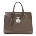 Gucci Regent Calfskin Large Lady Lock Flap Top Handle Bag Grey