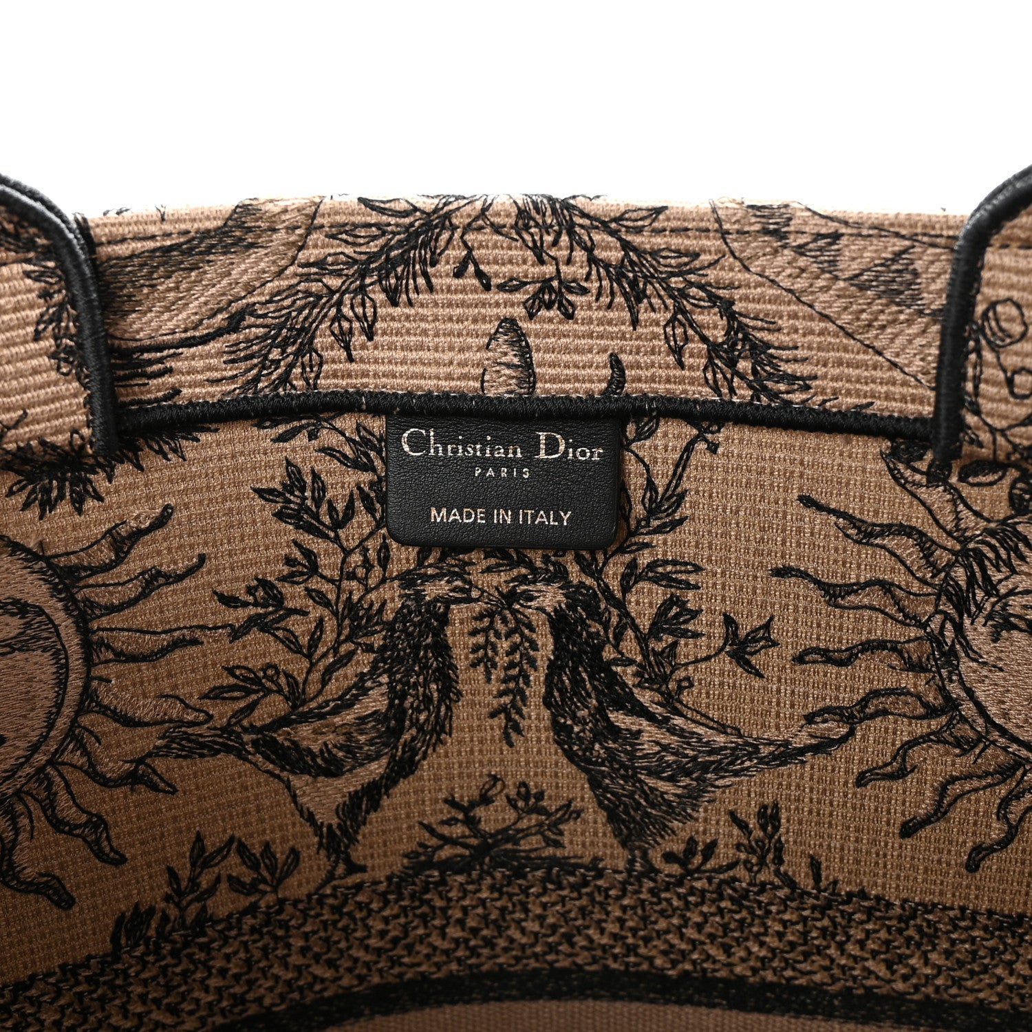 Christian Dior Canvas Embroidered Large Toile de Jouy Soleil Book Tote Beige