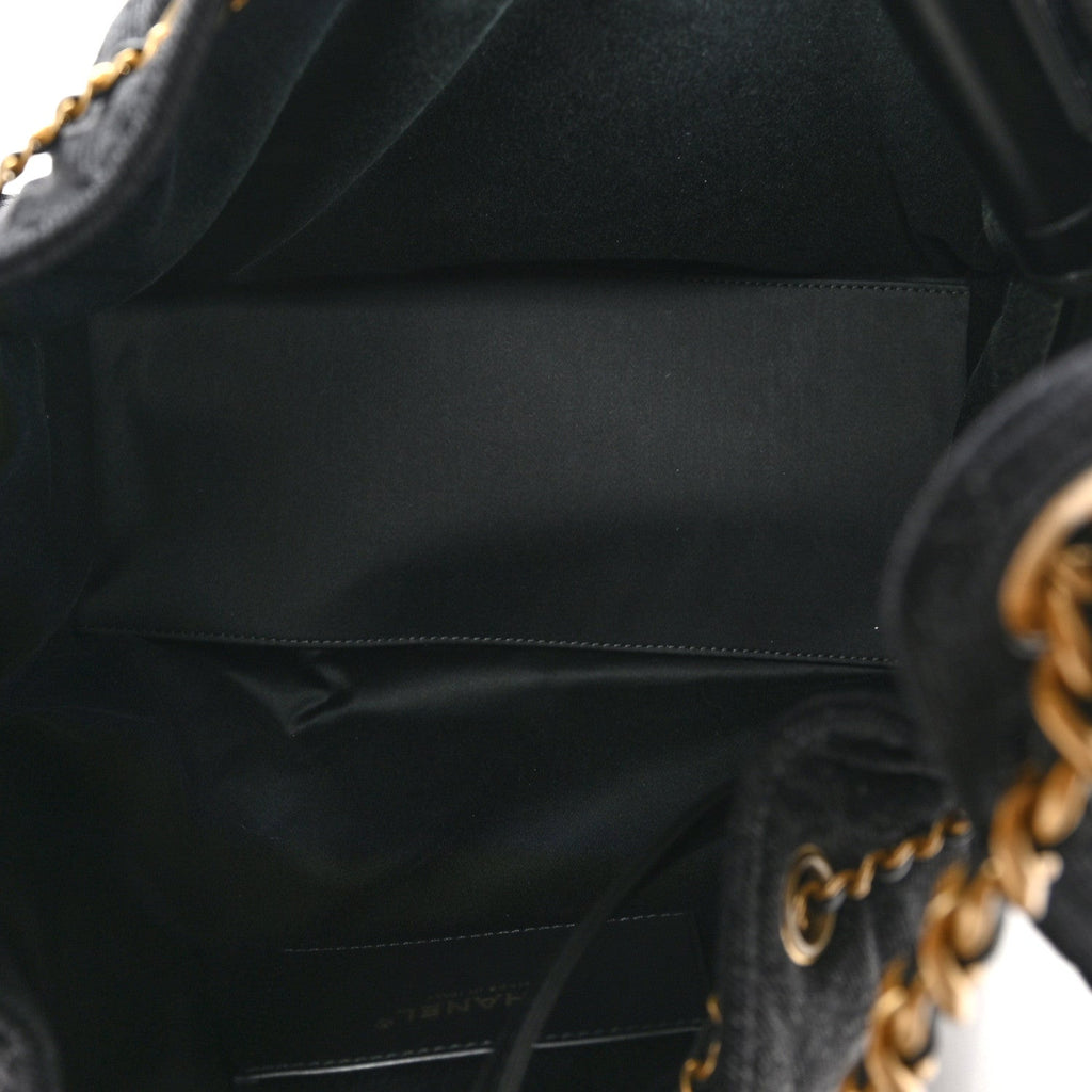 Chanel Washed Denim Quilted Medium Chanel 25 Handbag Black