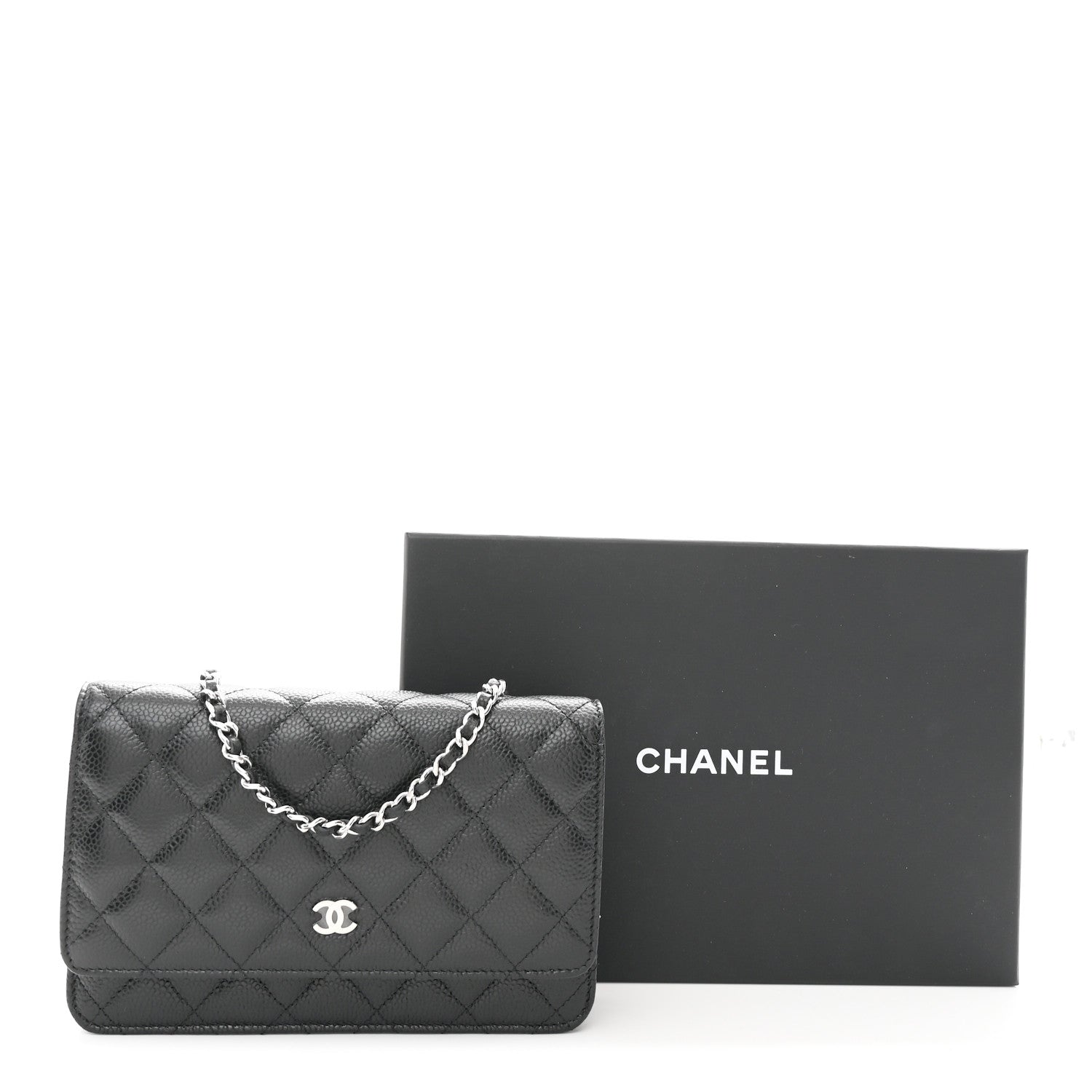 Chanel Caviar Quilted Wallet on Chain WOC Black